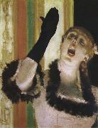 The Female singer Wearing Gloves Edgar Degas